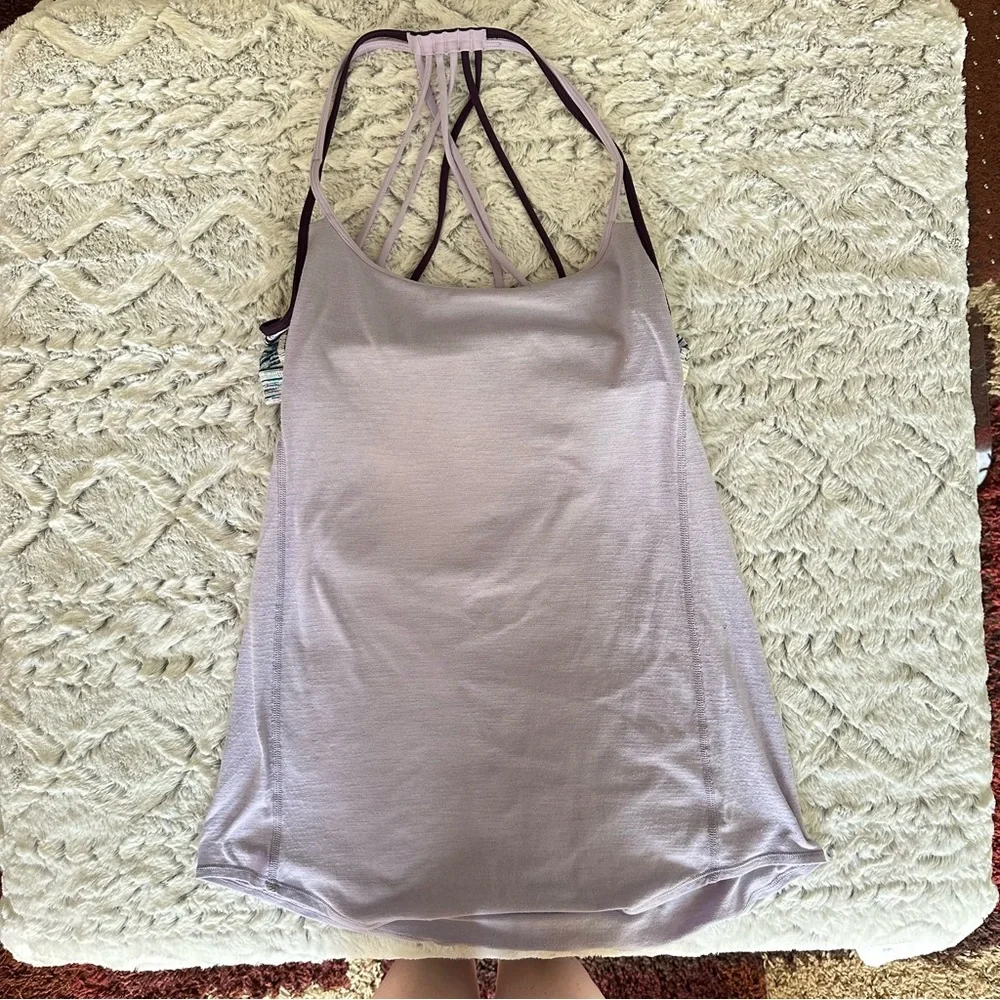 Lululemon Lighten Up Tank Heathered Lilac Blurry Belle Multi Deep Zinfandel sz 8 - Picture 10 of 15